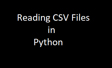 Reading CSV Files