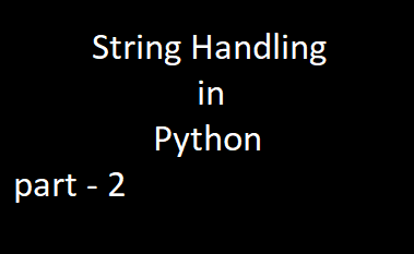 String Handling Part 2