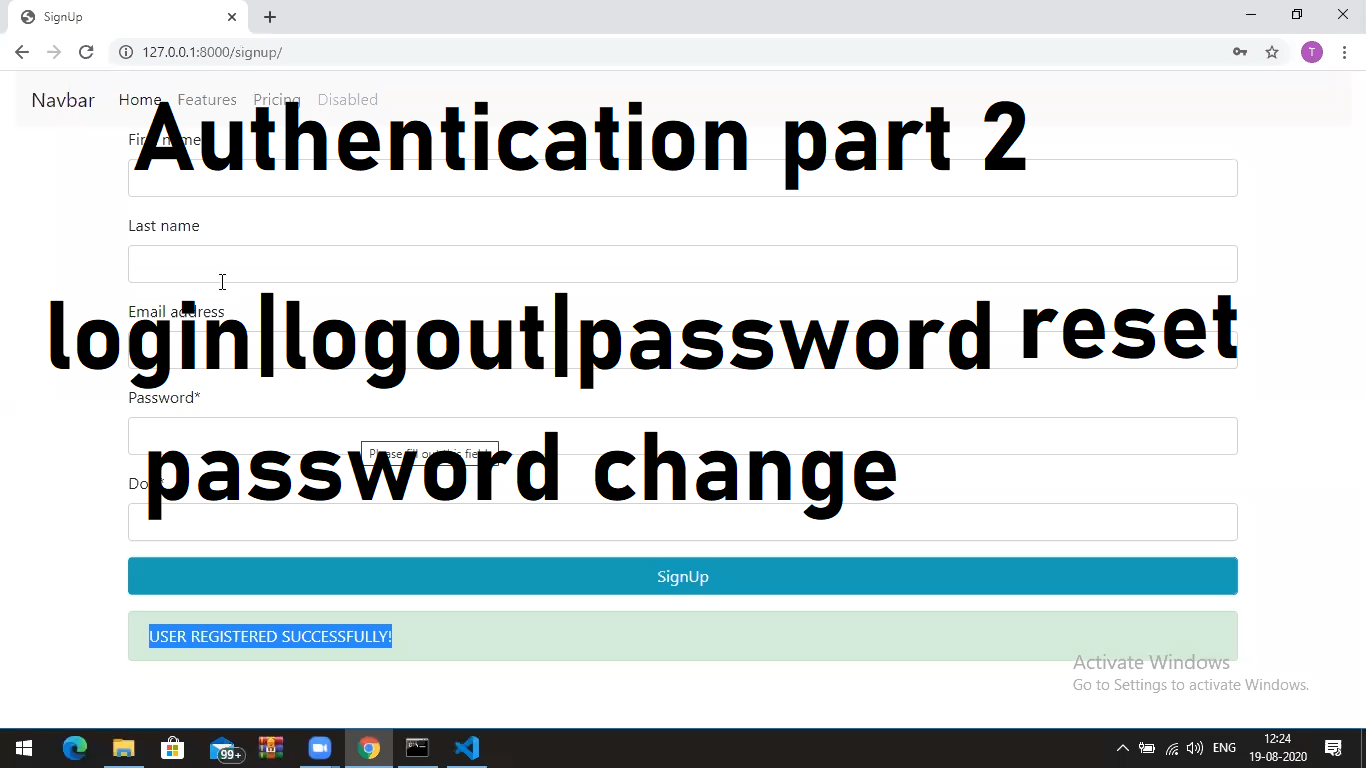 Authentication in Django | Login | Logout | Password Reset | Password | Change